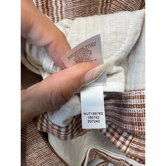 J. Jill Blazer Jacket Linen Blend Women's Harper Henna Plaid Oversized Petite L - Picture 10 of 14